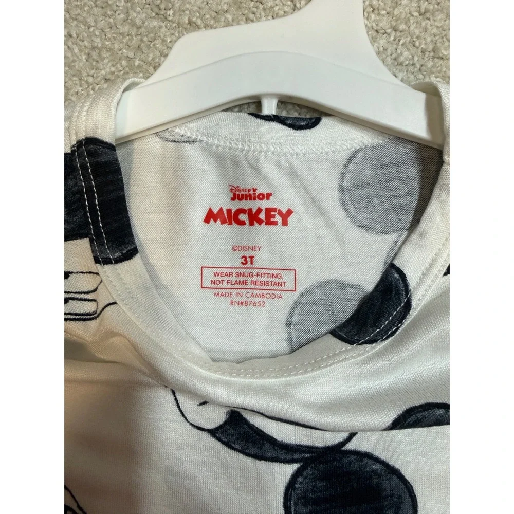 Disney Mickey Mouse Pajama Set Kids Size 3T Short Sleeve Pants - Picture 2 of 3